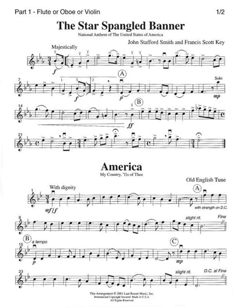 Music for Three: Five Patriotic Songs - Set of Parts - arranged by Daniel Kelley - Last Resort Music