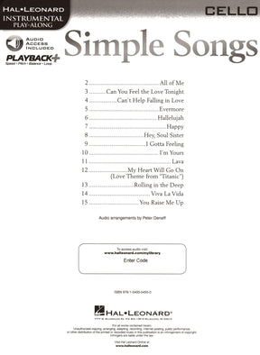 Simple Songs - 14 Well-Known Melodies - for Cello with Audio Access Included - Hal Leonard Instrumental Play-Along