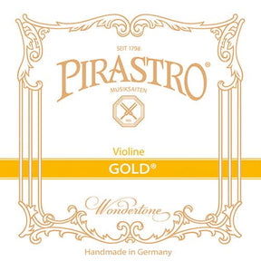 Pirastro Gold Violin String Set - Loop End E String - 4/4 size - Medium Gauge