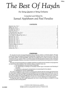Haydn, Franz Joseph - The Best of Haydn - for String Quartet or String Orchestra - Viola part - edited by Samuel Applebaum and Paul Paradise - Belwin-Mills Publishing