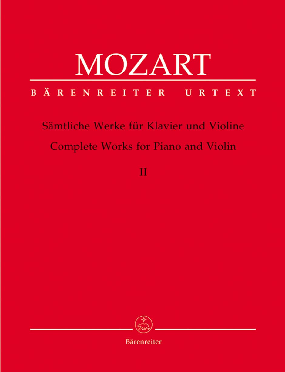 Mozart, WA - Complete Works for Piano and Violin, Volume 2 - edited by Eduard Reeser - Bärenreiter Verlag URTEXT