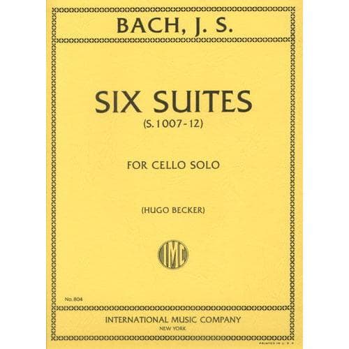 Bach, JS - 6 Suites BWV 1007 1012 for Cello - Arranged by Becker - International Edition