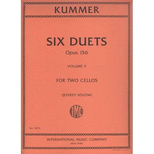 Kummer, FA - Six Duets, Op 156, Volume 2 - Two Cellos - edited by Jeffrey Solow - International Music Co