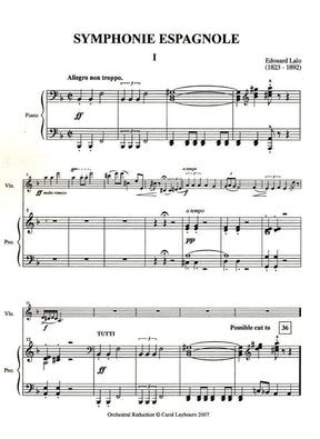 Lalo, Edouard - Symphonie Espagnole for Violin, Op 21 - PIANO ACCOMPANIMENT ONLY - arranged by Carol Leybourn - Frustrated Accompaninist Edition