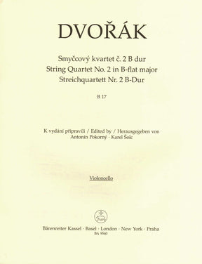 Dvorak, Antonin - String Quartet No. 2 in B-flat Major - Parts Only - edited by Pokorny and Solc - Barenreiter URTEXT