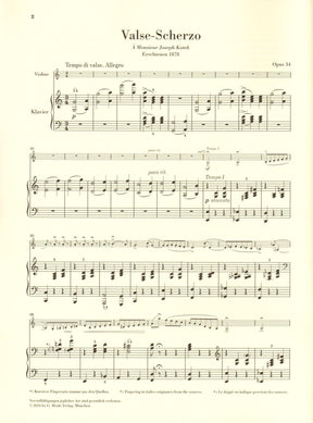 Tchaikovsky, P.I. - Valse-Scherzo, Opus 34 - for Violin and Piano - edited by Komarov and Turban - G Henle Verlag URTEXT