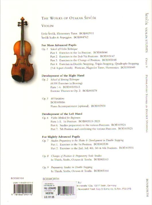 Sevcik, Otakar - Preparatory Exercises In Double Stopping - for Violin - Bosworth & Company