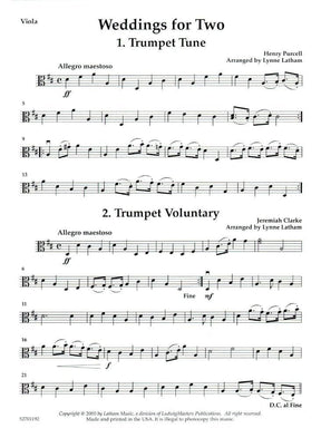 Weddings for Two - Viola part - arranged by Lynne Latham - Latham Music Enterprises