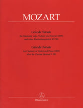 Mozart, WA - Grande Sonate in A Major after K 581 - Clarinet (or Violin) and Piano - edited by Christopher Hogwood - Bärenreiter Verlag