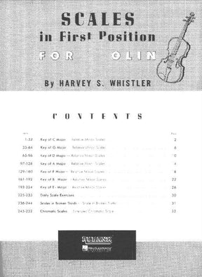 Whistler - Scales In First Position for Violin - edited by Harvey Whistler - published by Rubank Publications