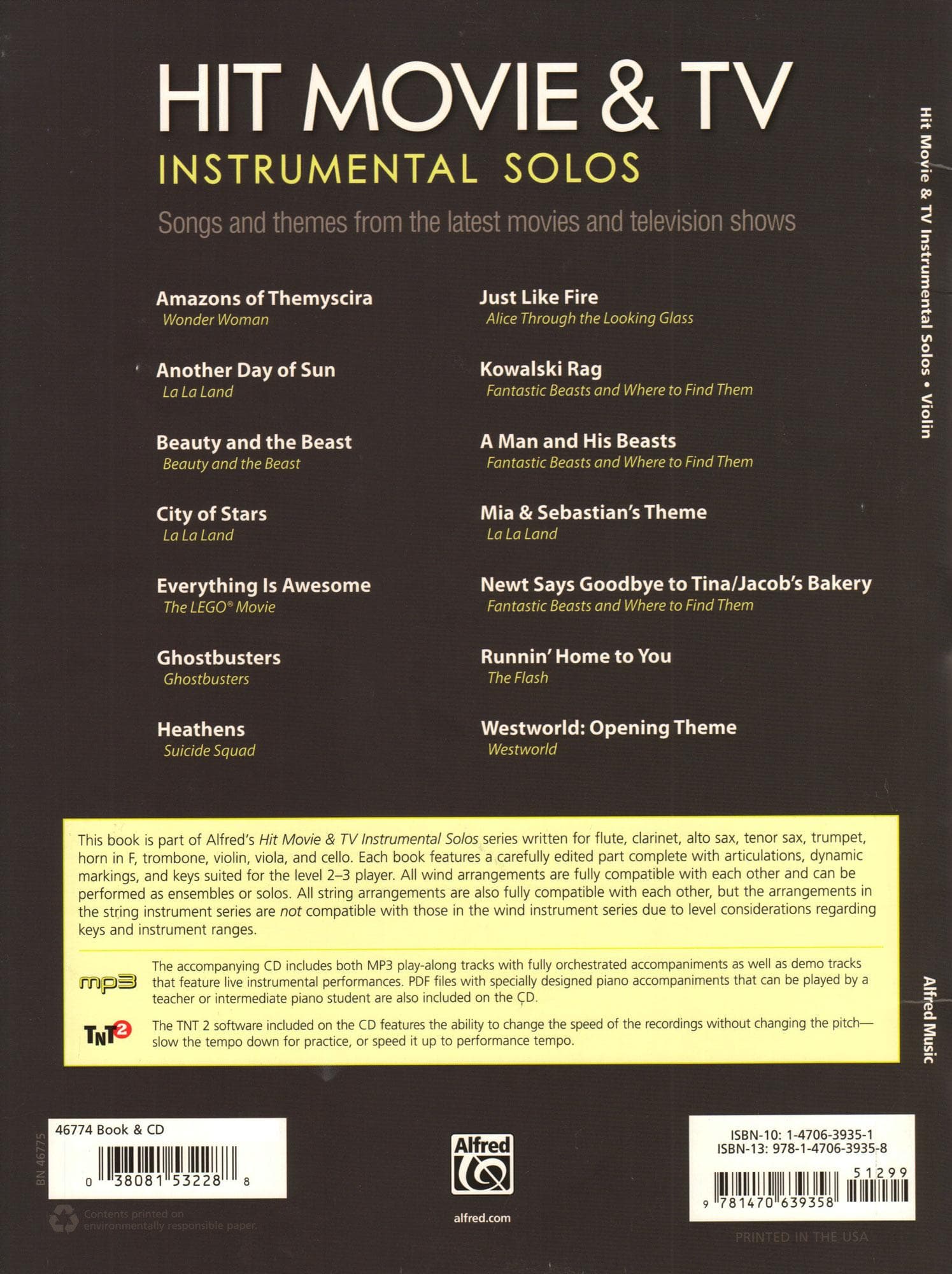 Hit Movie & TV Instrumental Solos - for Violin with CD Audio or Piano PDF Accompaniment - Alfred