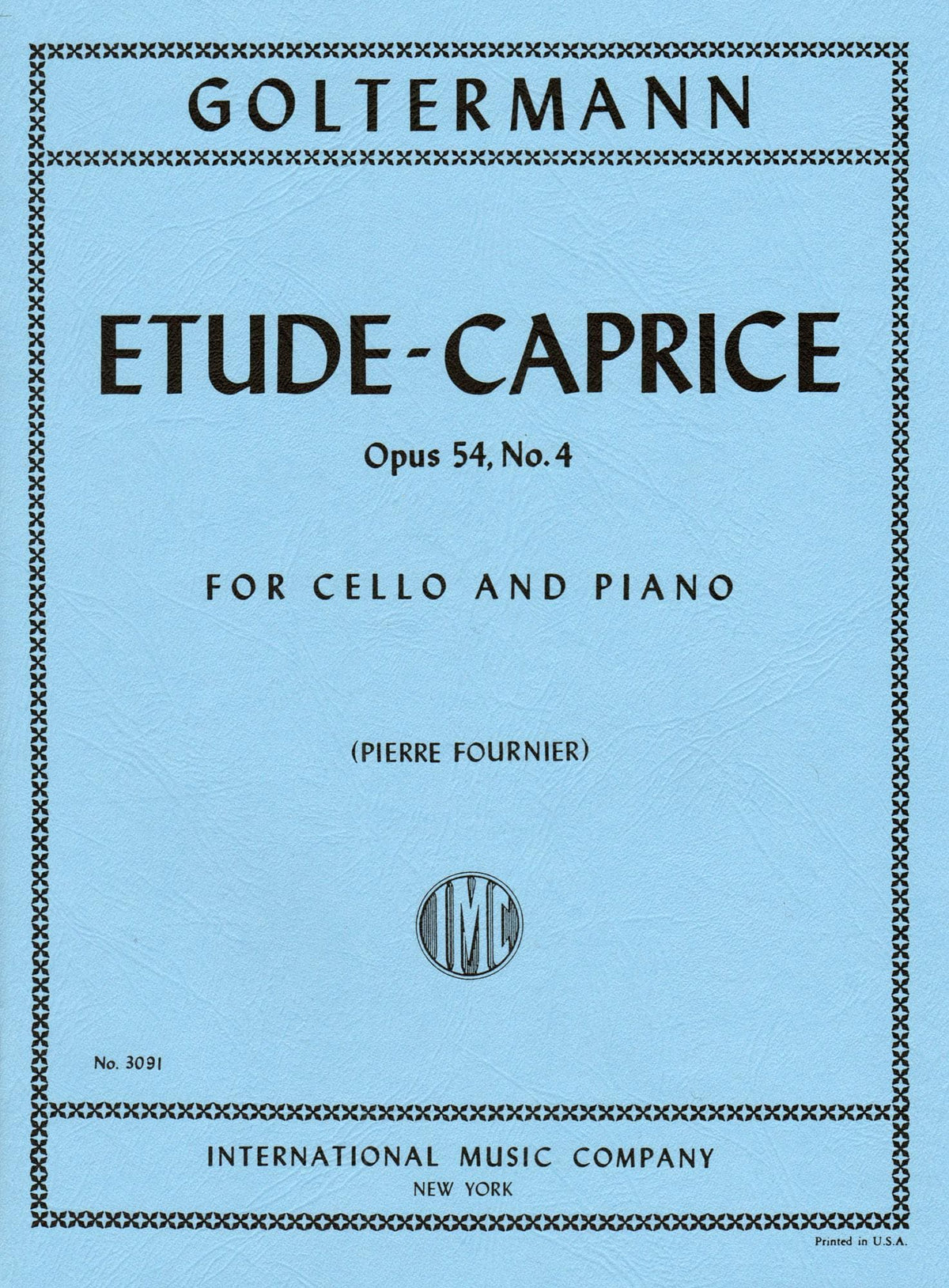 Goltermann, Georg - Etude-Caprice, Op 54, No 4 - Cello and Piano - edited by Pierre Fournier - International Edition