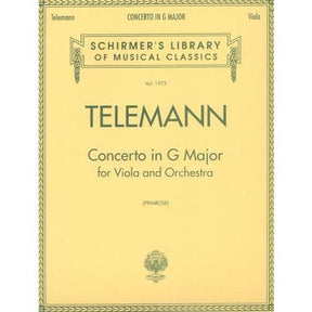 Telemann, Georg Philipp - Concerto in G Major TWV 51:G9 For Viola and Piano Edited by Primrose Published by G Schirmer