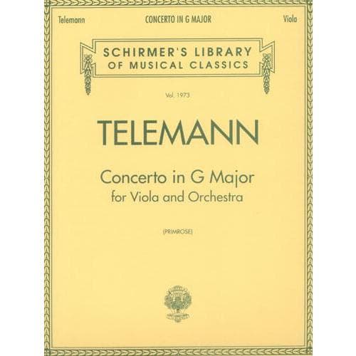 Telemann, Georg Philipp - Concerto in G Major TWV 51:G9 For Viola and Piano Edited by Primrose Published by G Schirmer