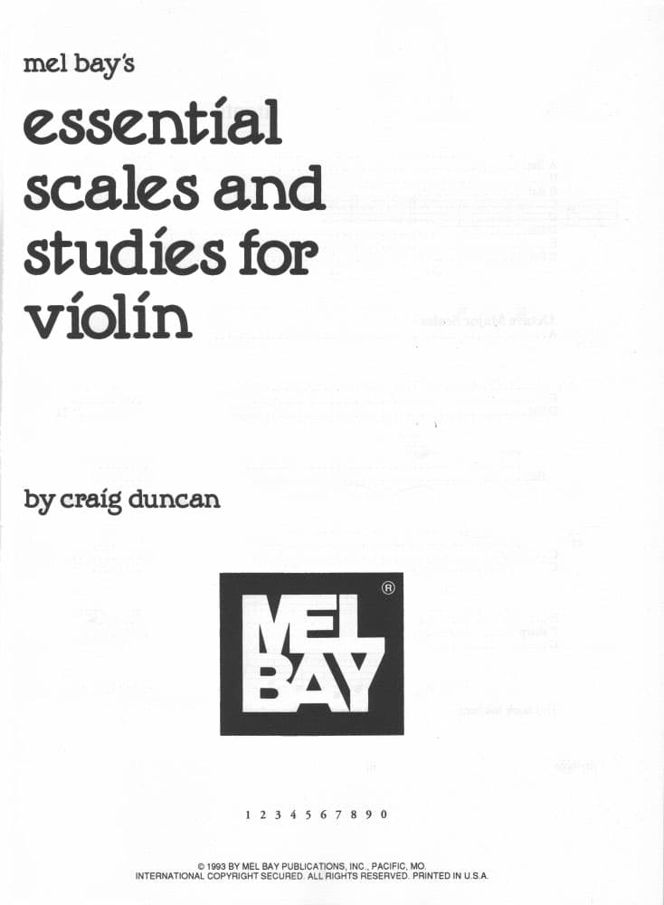 Duncan, Craig - Essential Scales and Studies for Violin - Violin Solo - Mel Bay Publications