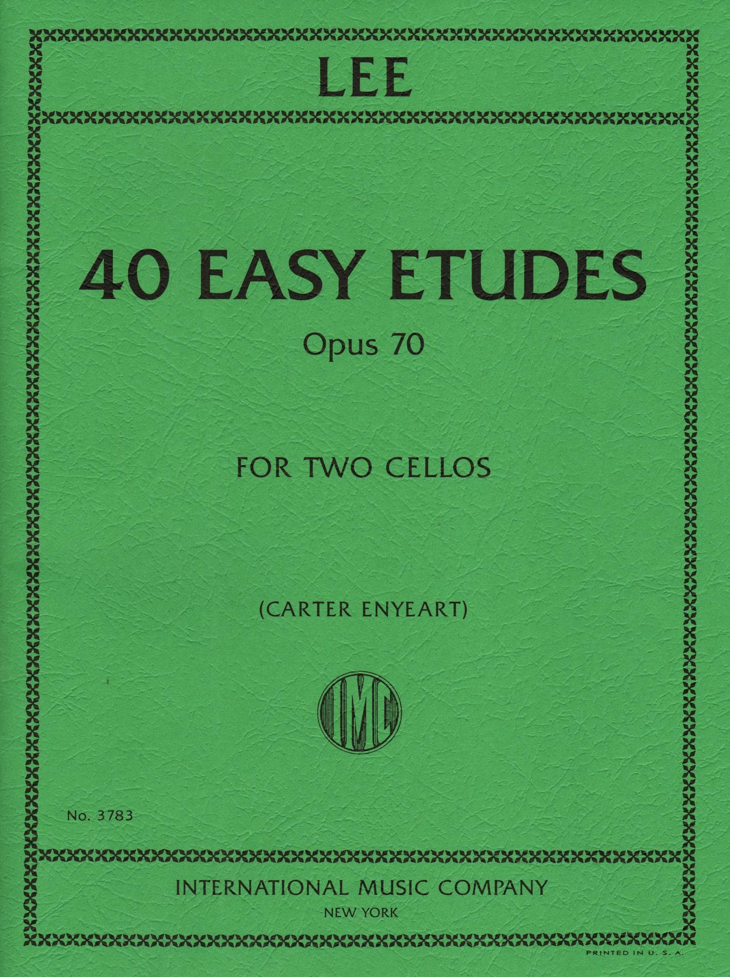 Lee, Sebastian - 40 Easy Etudes, Op 70 - for 2 Cellos - edited by Carter Enyeart - International Music Co