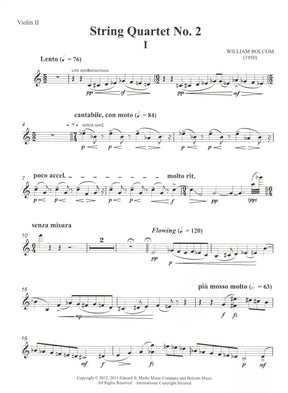 Bolcom, William - String Quartet No. 2 - Score and Parts - Edward B. Marks Music Company