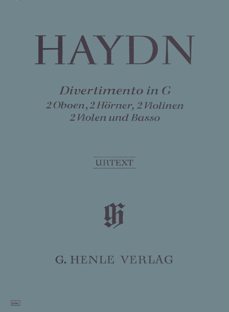 Haydn, Franz Joseph - Divertimento in G Major, Hob II:9 - 2 Oboes, 2 Horns, 2 Violins, 2 Violas, and Cello/Bass - G Henle Verlag URTEXT