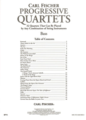 Progressive Quartets for Bass - 26 Quartets for Any Combination of Stringed Instruments - Arranged by Doris Gazda - Carl Fischer Publication