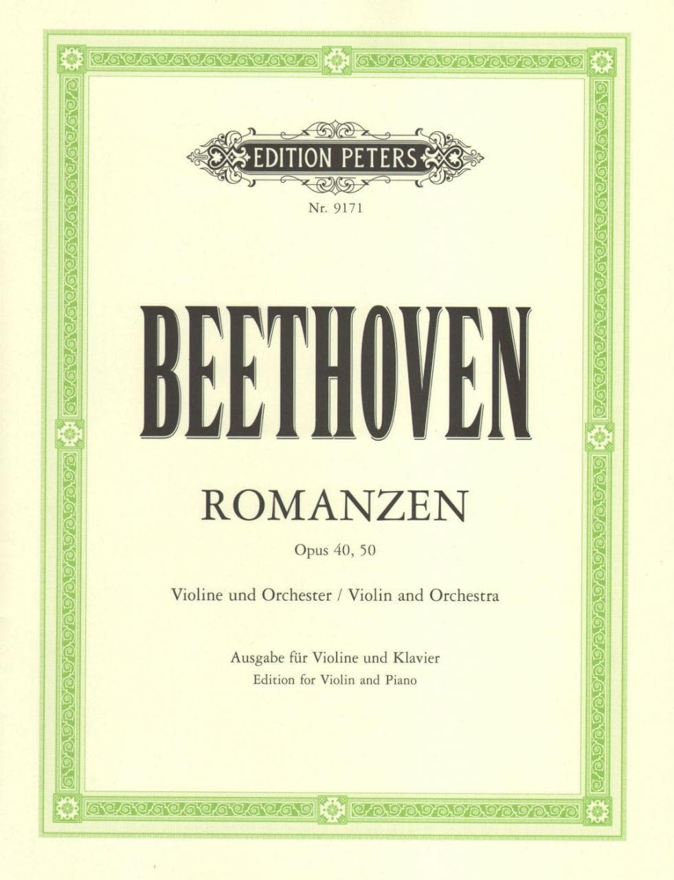 Beethoven, Ludwig - Two Romances, Op 40 and 50 - Violin and Piano - edited by Igor Oistrakh - Edition Peters