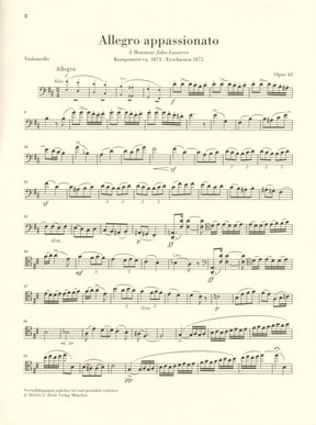 Saint-Saëns, Camille - Allegro Appassionato, Opus 43 - for Cello and Piano - edited by Jost and Geringas - G. Henle Verlag URTEXT