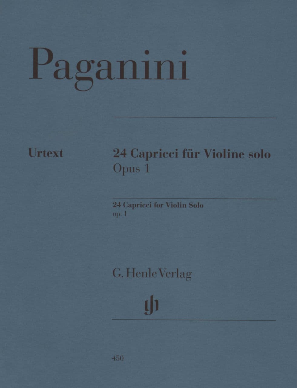 Paganini, Niccolò - 24 Caprices, Op 1 - Violin solo - Urtext Edition - Published by G Henle Verlag