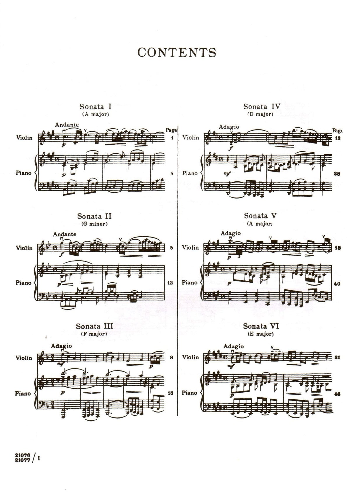 Handel, George Frideric - Six Sonatas (Complete) - Violin and Piano - edited by Leopold Auer and C Friedberg - Carl Fischer Edition