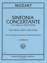 Mozart, WA - Symphonie Concertante in E-flat Major, K 364 - Violin and Viola with Piano - edited by Joseph Hellmesberger - International Music Co