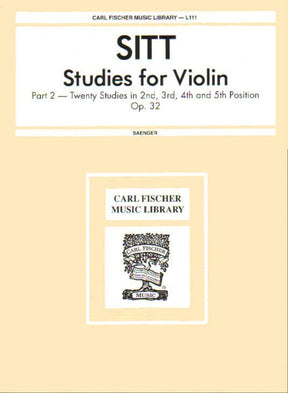 Sitt, Hans - 100 Etudes Op 32, Book 2 - Violin - edited by Gustav Saenger - published by Carl Fischer