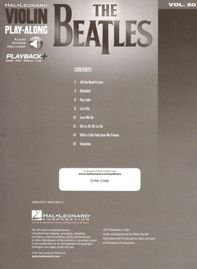 The Beatles - Violin Play-Along Vol. 60 - for Violin with Audio Accompaniment - Hal Leonard