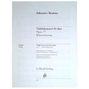 Brahms, Johannes - Violin Concerto in D Major Opus 77  - Violin and Piano - arranged by Frank Peter Zimmerman - G Henle Verlag