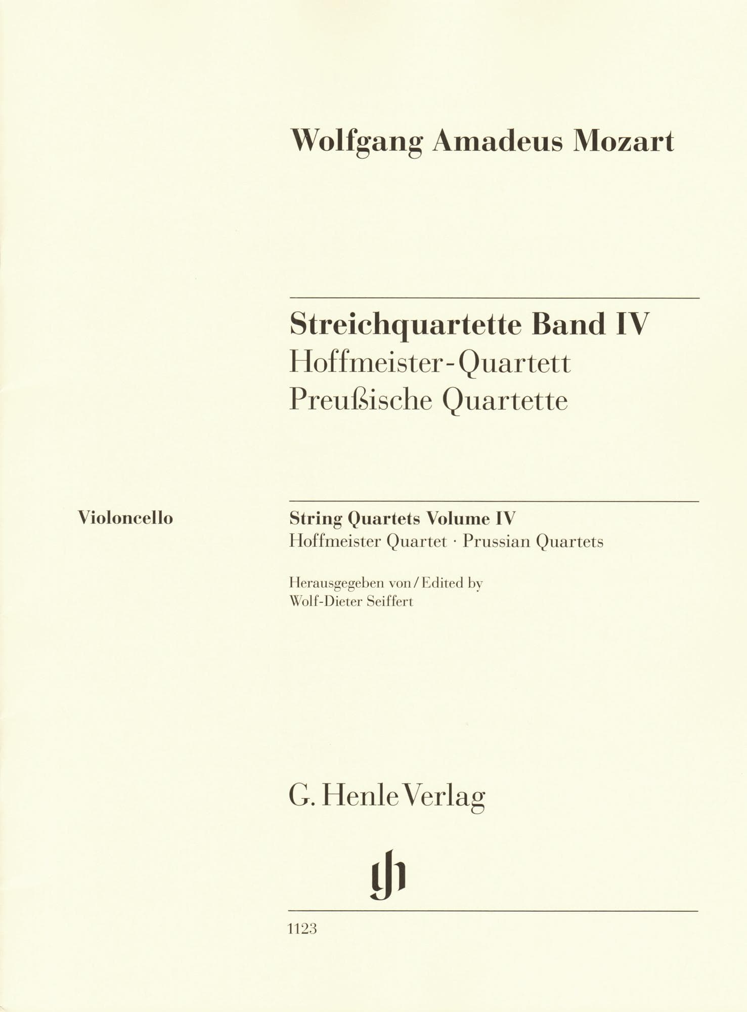 Mozart, W.A. - String Quartets, Volume IV: The Hoffmeister and Prussian Quartets - for String Quartet - G. Henle Verlag URTEXT