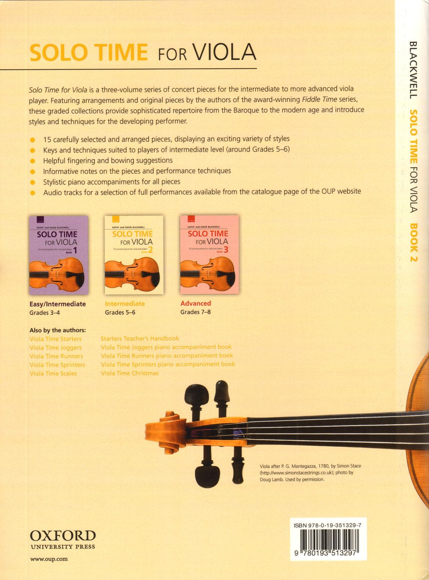 Solo Time for Viola - by Kathy and David Blackwell - Book 2 - for Viola and Piano - Oxford University Press