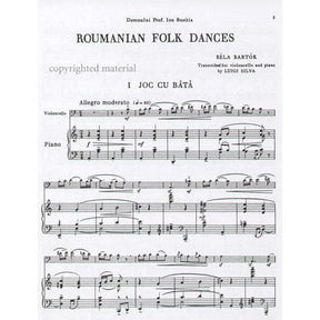 Bartok, Bela - Roumanian Folk Dances Sz 68 for Cello and Piano - Transcribed by Silva - Boosey & Hawkes Edition