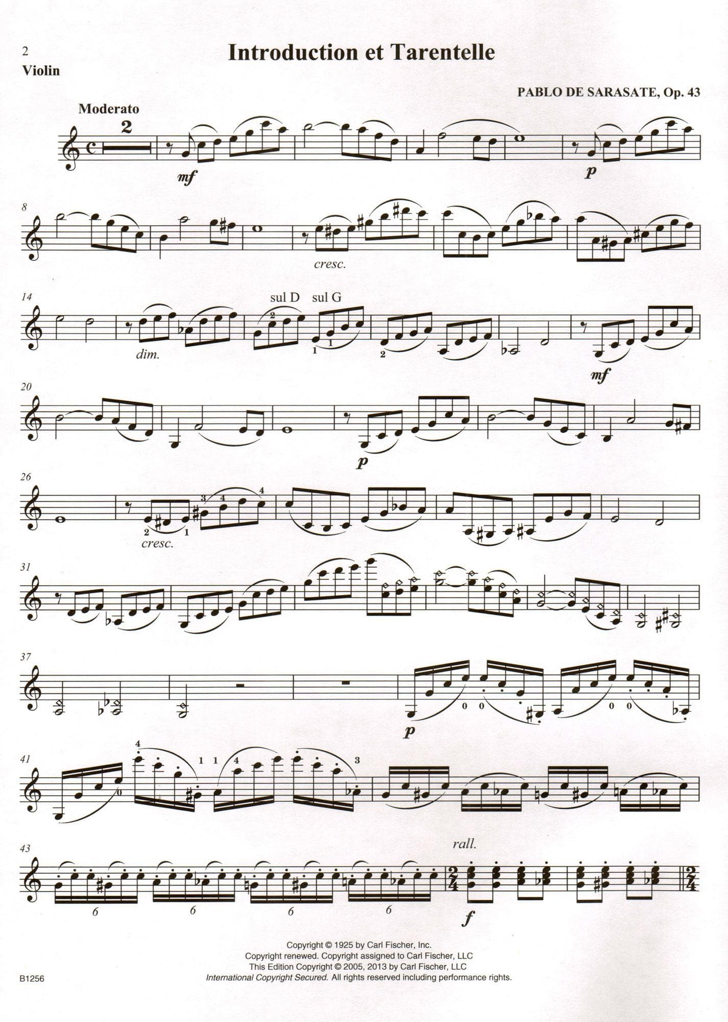 サラサーテ 序奏とタランテラ Op.43 (ヴァイオリン＋ピアノ) 輸入楽譜 SARASATE Introduction et Tarantella  Op.43 /Ed. Szenthelyi 洋書 - bp-school.ac.th