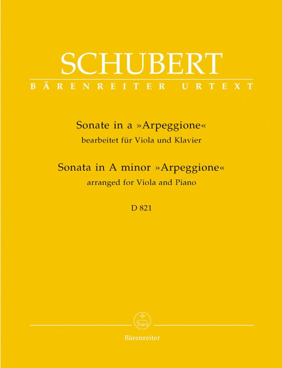 Schubert, Franz - Sonata in a minor (Arpeggione), D 821 For Viola and Piano URTEXT Published by Barenretier