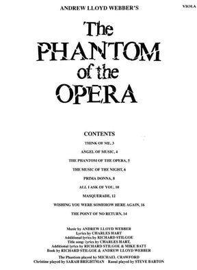 Lloyd Webber, Andrew - The Phantom of the Opera - Viola solo - Hal Leonard Edition