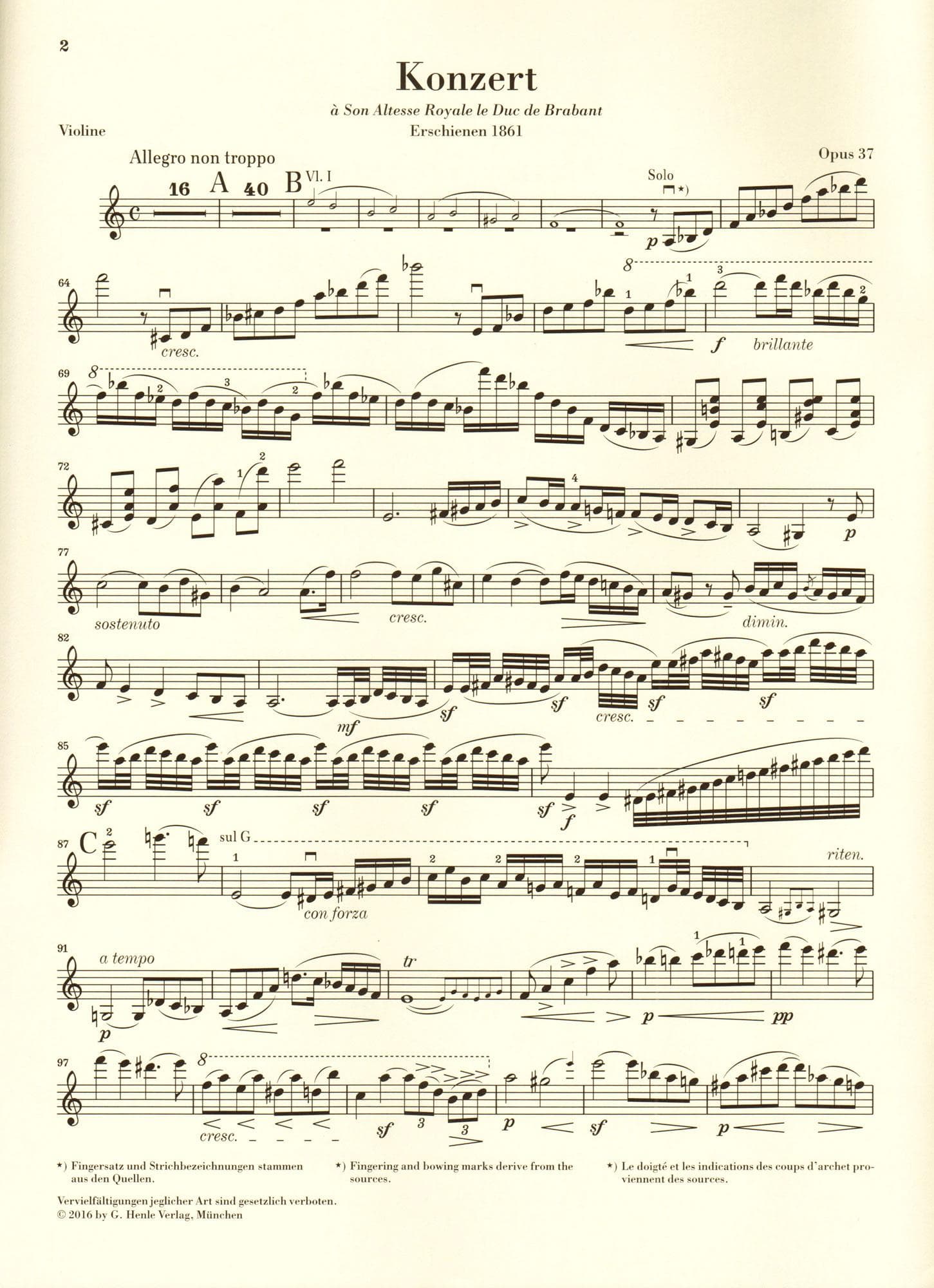 Vieuxtemps, Henri - Concerto No. 5 in A minor, Opus 37 - for Violin and Piano - edited by Iwazumi - G Henle Verlag URTEXT