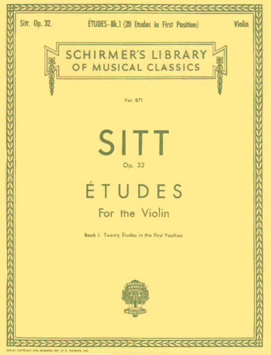 Sitt, Hans - 20 Etudes for Violin, Op 32 Book 1 - Violin - G Schirmer