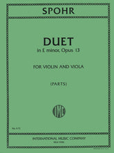 Spohr, Louis - Duet In E Minor, Op 13, for Violin and Viola Published by International Music Company