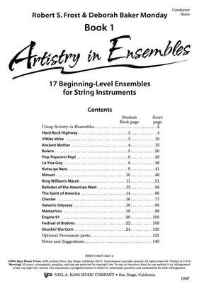 Frost/Monday - Artistry in Ensembles, Book 1 - Score - Neil A Kjos Music Co