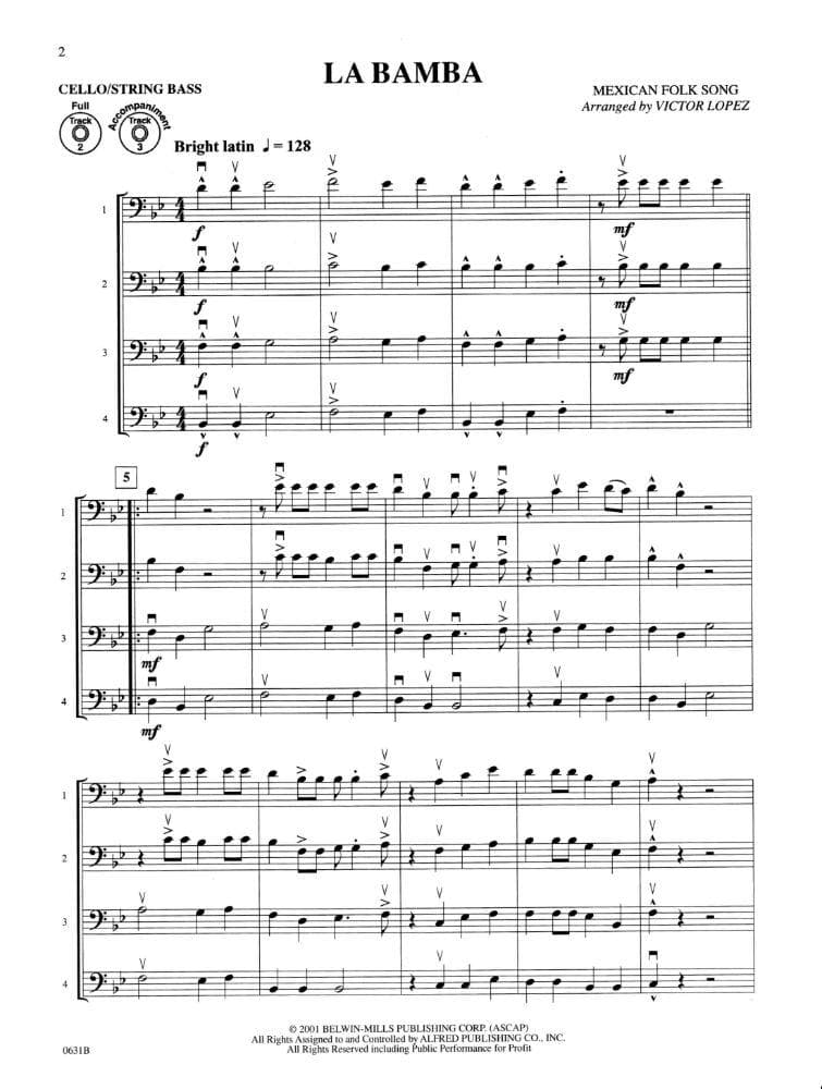 Victor Lopez - Flex Ability Pops, for Cello / Bass. For Solo, Duet, Trio, or Quartet with optional Piano Accompaniment. Published by Alfred Music.