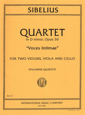 Sibelius, Jean - Quartet in d minor Voces Intimae Op 56 Published by International Music Company