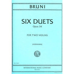 Bruni, A - 6 Easy Duets Op 34 for Two Violins - Arranged by Hermann - International Edition