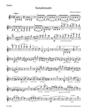 Brahms, Johannes - Sonata Movement from the FAE Sonata in C minor, WoO 2 - for Violin and Piano - edited by Clive Brown and Neal Peres Da Costa - Barenreiter URTEXT