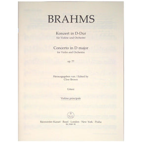 Brahms, Johannes - Violin Concerto D Major - Score and Parts for Violin and Orchestra - Arranged by Joachim - Barenreiter URTEXT Edition