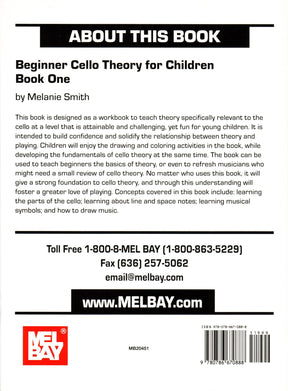 Beginner Cello Theory for Children - Book 1 by Melanie Smith - Mel Bay Publication