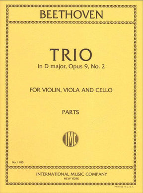 Beethoven, Ludwig - Trio In D Major Op 9 No 2 for Violin, Viola and Cello - International Edition