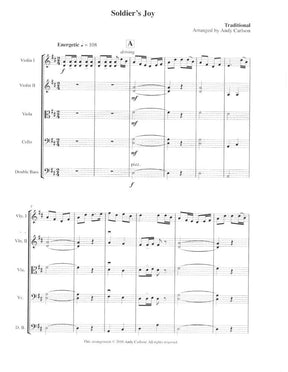 Soldier's Joy / Whiskey Before Breakfast - Two Violins, Viola, Cello, and Bass - Score and Parts - arranged by Andy Carlson - String Letter Publishing