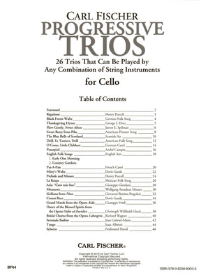 Progressive Trios for Cello - 26 Trios for Any Combination of Stringed Instruments - Arranged by Doris Gazda - Carl Fischer Publication